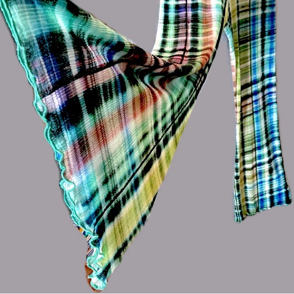 Urban Outfitters NWT Margot Tie Dye Plaid Pants, S - Picture 6 of 13